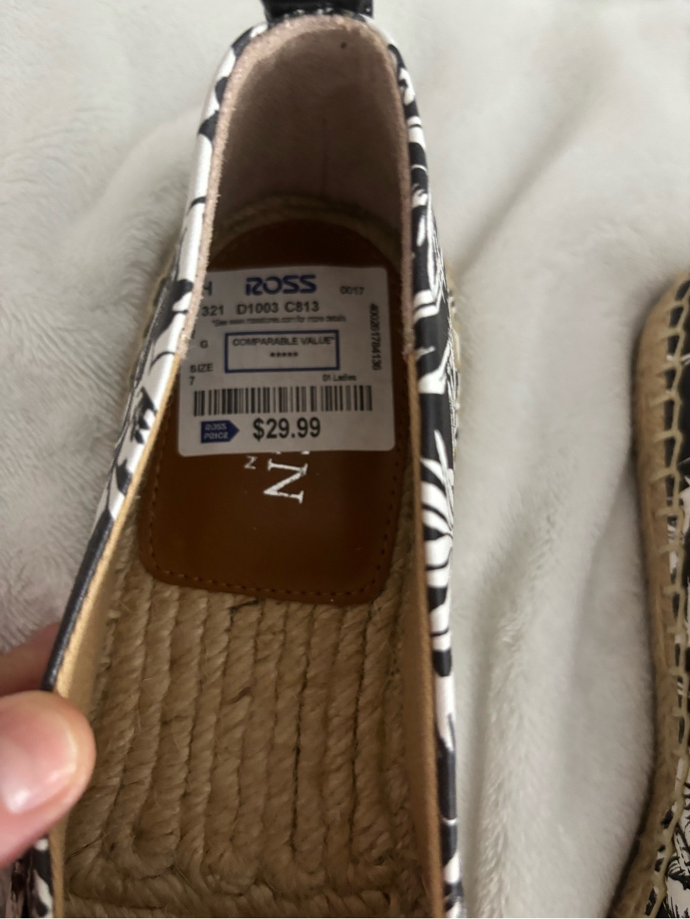 Lauren Ralph Lauren Black & White Floral Espadrille Flats - Picture 6 of 6